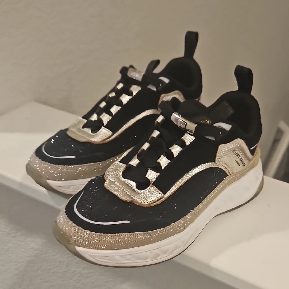 Kurt Geiger Black and Gold Sneakers - Picture 4 of 8